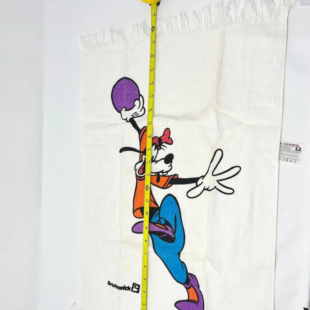 Vintage Disney Brunswick Goofy Bowling Towel Cannon White Cotton Made in USA